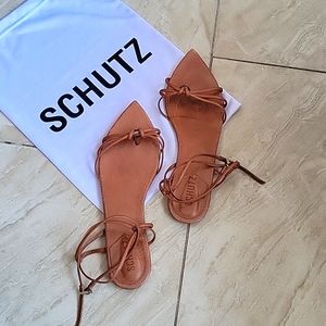 SCHUTZ leather sandals, strappy leather 8.5b